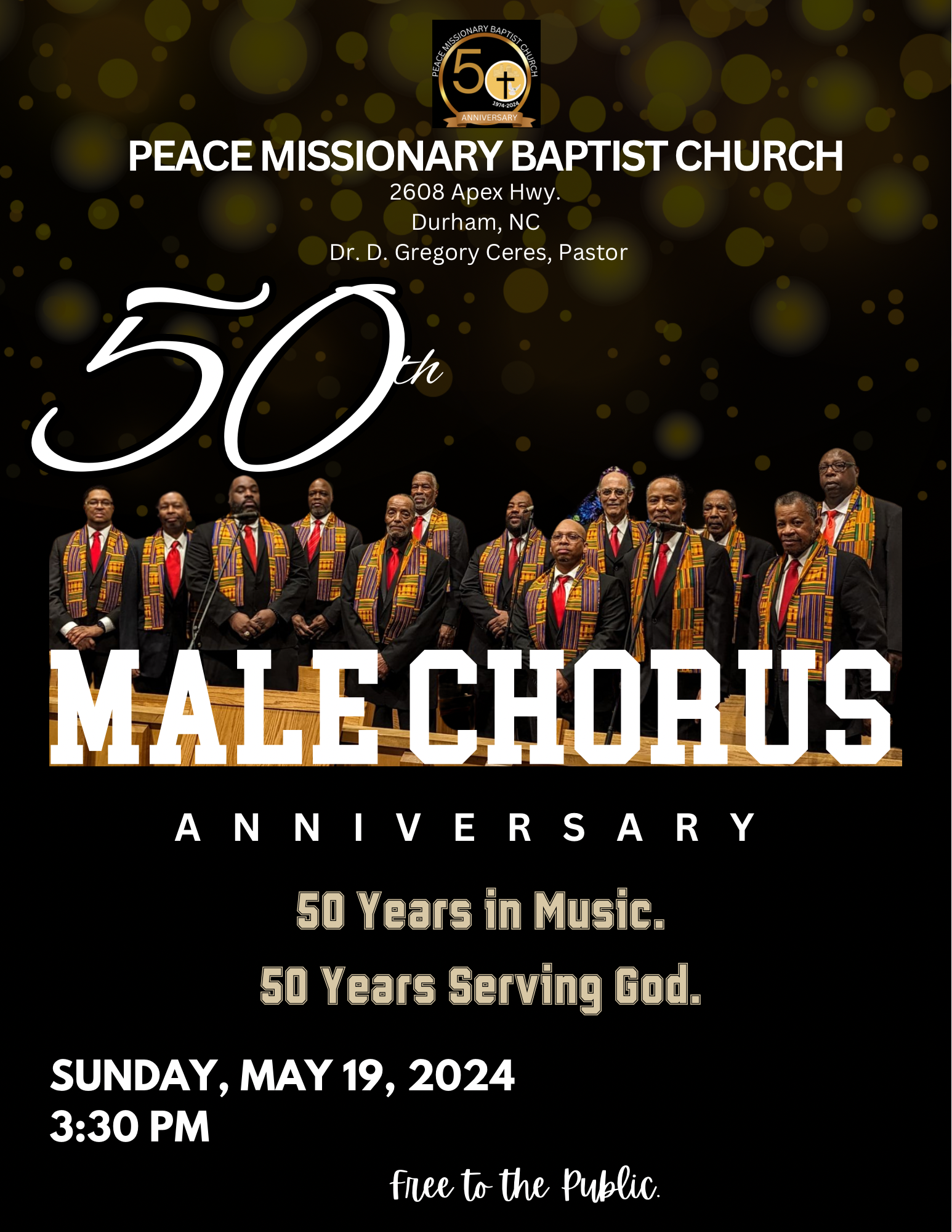 2024 Peace Male Chorus Anniversary Celebration Durham North Carolina